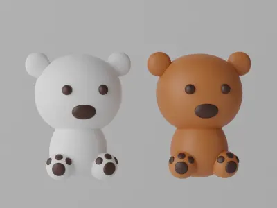 Cartoon Cute Bear 3D model