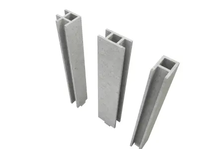 Concrete Connection Wall 3D model