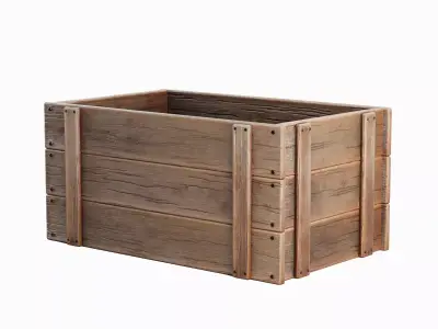 Large Wooden Crate 04 Low-poly 3D model
