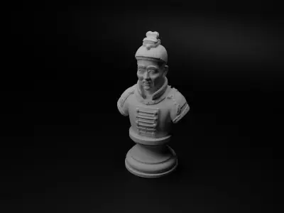 Chinese Terracotta Soldier Bust Chess 3D print model buy