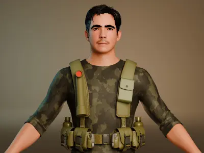 military man  Low-poly 3D model