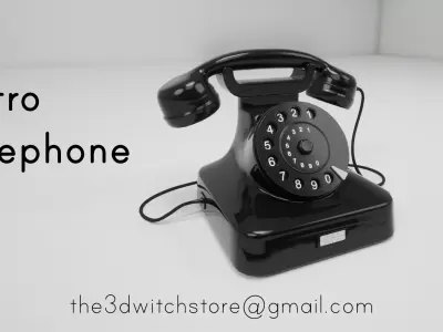 Retro Telephone Low-poly 3D model buy