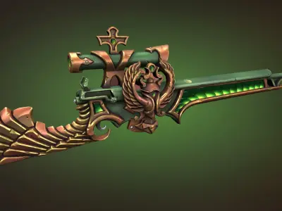 Scarab sniper rifle Low-poly 3D model