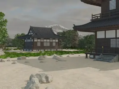 Japanese Village Landscape 3D model purchase