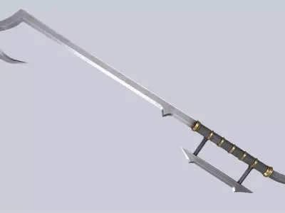 Hook sword Low-poly 3D model