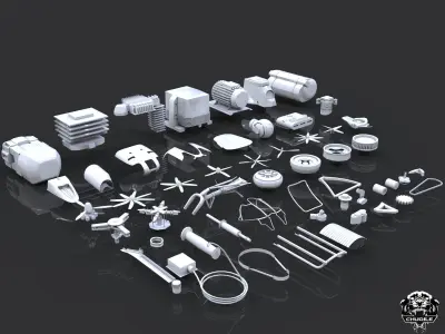 Industrial - Kitbash Low-poly 3D model