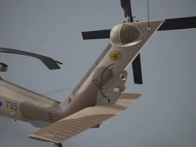 UH-60 Israel Basic Animation Low-poly 3D model