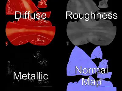 Antique Scroll with Wax Seal D Model Pack Low-poly 3D model