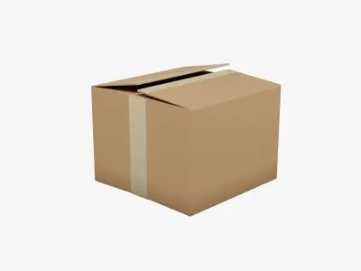 Low Poly Cardboard Box 3D Model Free low-poly 3D model