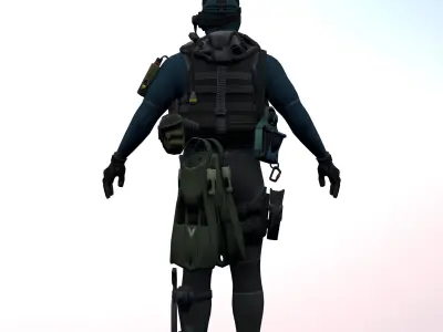 Agent from the game CSGO Captain Frank diver 3D model
