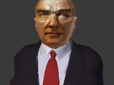 ataturk man in suit Low-poly 3D model