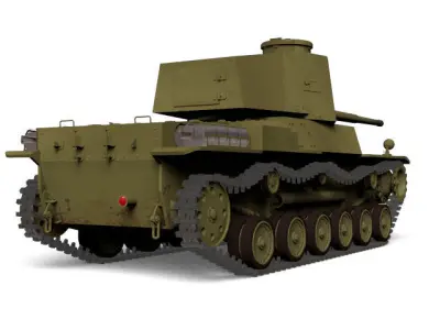Type3 medium tank Chi nu Long barrel type 3D model