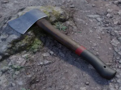 Camp Survival Hatchet Low-poly 3D model