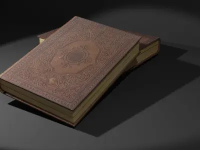 Book Set textured Low-poly 3D model
