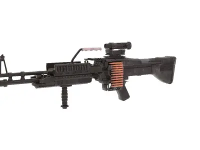Machine Gun Low-poly 3D model shop