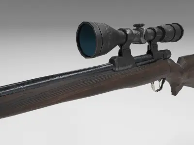 Hunting Sniper Rifle GR-LowPoly Low-poly 3D model
