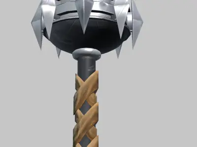 Stylized Steel Mace Low-poly 3D model