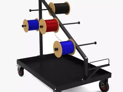 Industrial Wire Roll Trolley 3D model