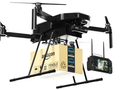  Detailed Delivery Drone Black 