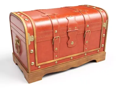 Old Chest 07 Low-poly 3D model