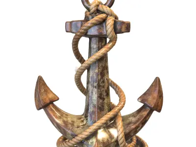 rusty anchor game reader Low-poly 3D model