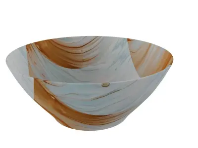 Orange and White color Bowl 3D model