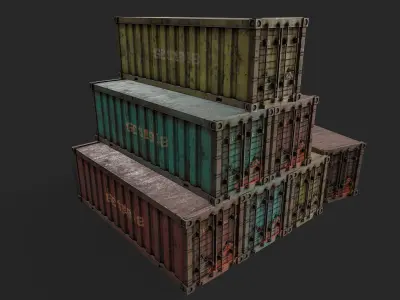 Cargo Container Low-poly 3D model