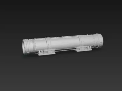 Industrial Sci-Fi Pipeline Tube - PBR Low Poly Game Ready Low-poly 3D model