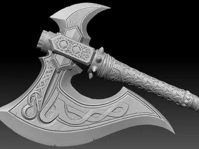 Viking Tomahawk axe  High poly model 3D model