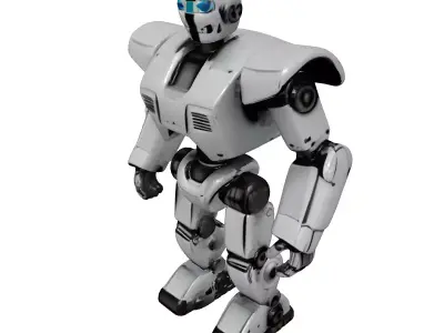 Dented Metal Robot Toy 3D model