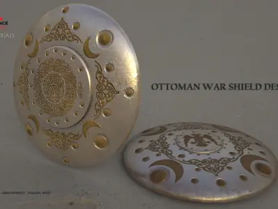    OTOMAN PATTERNED   Shield   3D model Low-poly 3D model