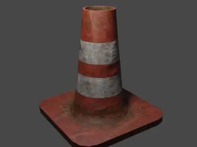 Dirty Traffic Cone Low-poly 3D model purchase