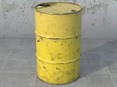 8 Oil Drums PBR 3D model