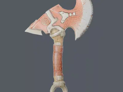 Stylized Battle Axe Low-poly 3D model order