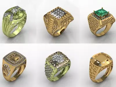 28 GENTS RINGS  GRN 01 TO 28 COMPLETE LOT 3D print model