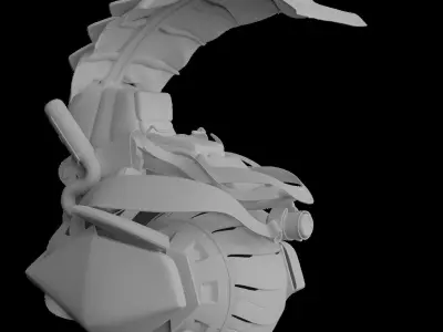 cyberpunk motorcycle with one wheel Low-poly 3D model
