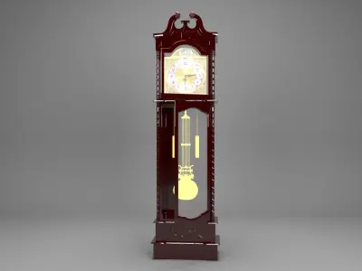 Grandfather clock Low-poly 3D model