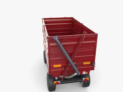 Agro trailer V3 Low-poly 3D model
