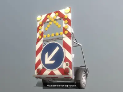 Moveable Road Barriers 3D Model Pack