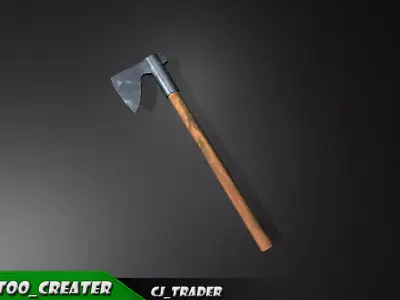 Modern Wood Axe Lowpoly 3d model Low-poly 3D model