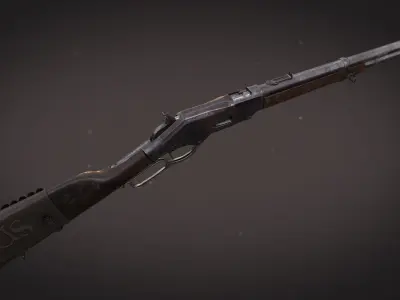 Western rifle  Low-poly 3D model