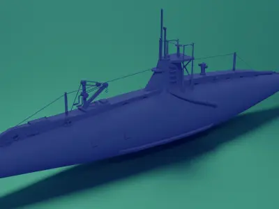 HMS A 13 Low-poly 3D model