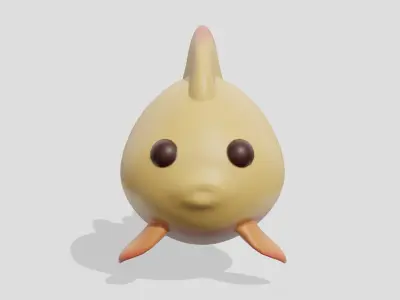 Cute goldfish  Low-poly 3D model