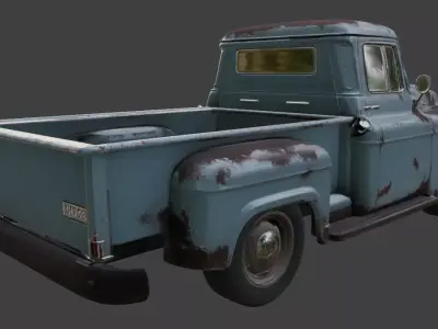 Vintage Rusty Pickup Truck 3D Model 3D model 19