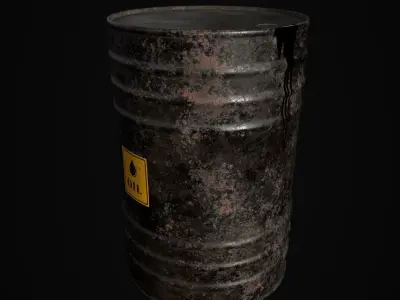 Worn Metal Barrels Low-poly 3D model
