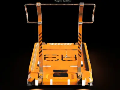 Sci-fi Trolley Low-poly 3D model