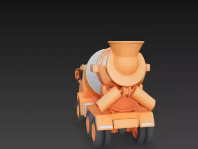 Stylized Cement Mixer Truck 3D Model Low-poly 3D model