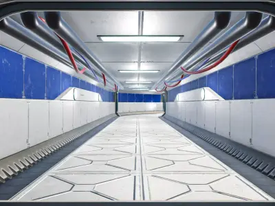 Sci-Fi Modular Halls Interior Enviroments for Unity Low-poly 3D model