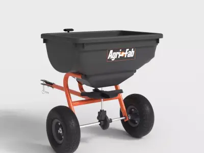 PUSH BROADCAST SPREADER CART Low-poly 3D model