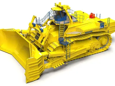 Komatsu Bulldozer Crawler 3D model
